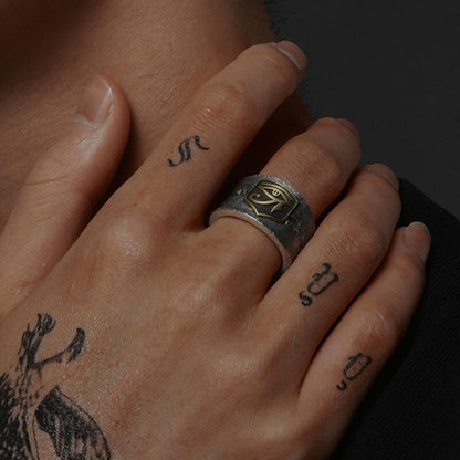 Men's Hippop Retro Eye of God Horus Adjustable Ring