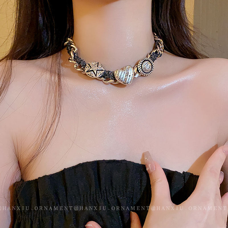 Round Pentagram Wrapped Necklace