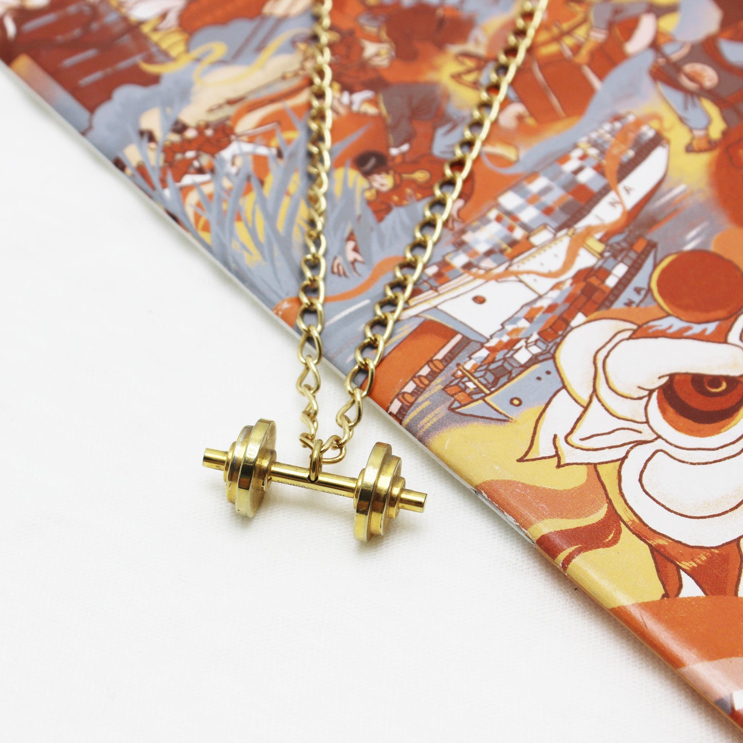 Stainless Steel Stylish Dumbbell Personality Necklace