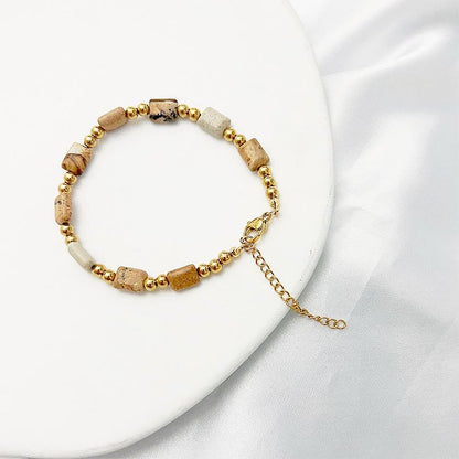Bohemian Ethnic Stone Column Beaded Bracelet