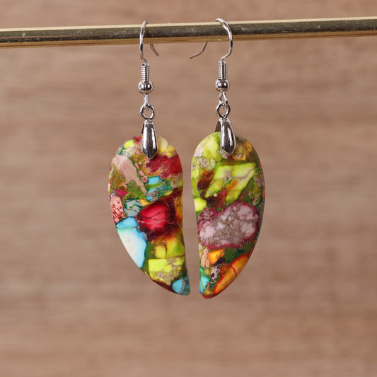 Symmetrical Colored Imperial Turquoise Earrings