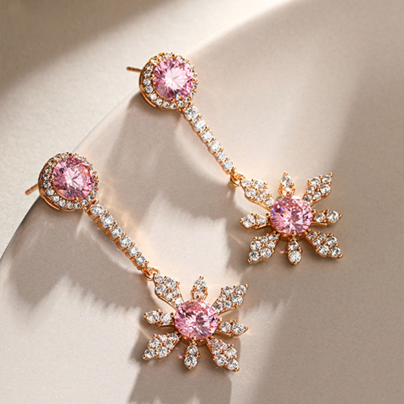 Sweet Petals Retro Luxury Fashionable Long Earrings for Women