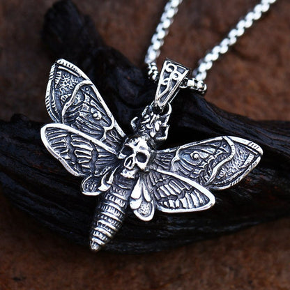 Dead Head Skull Moth Necklace
