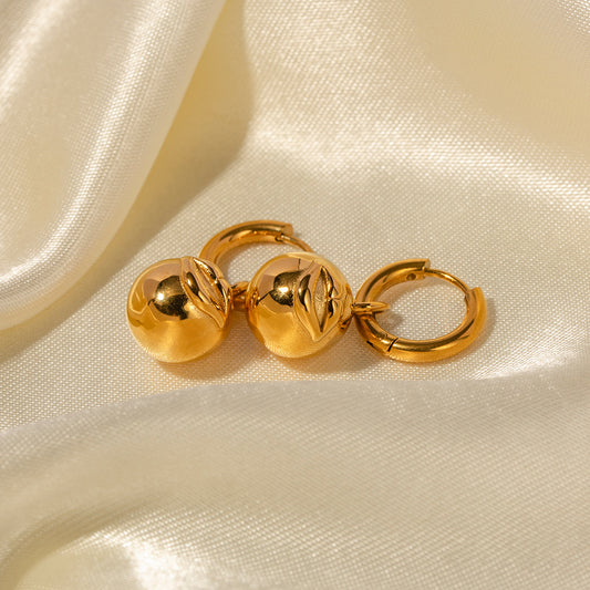 Titanium Steel Gold Twist Hoop Earrings