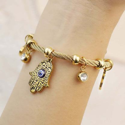 Hamsa With Evil Eye Protection Bracelet