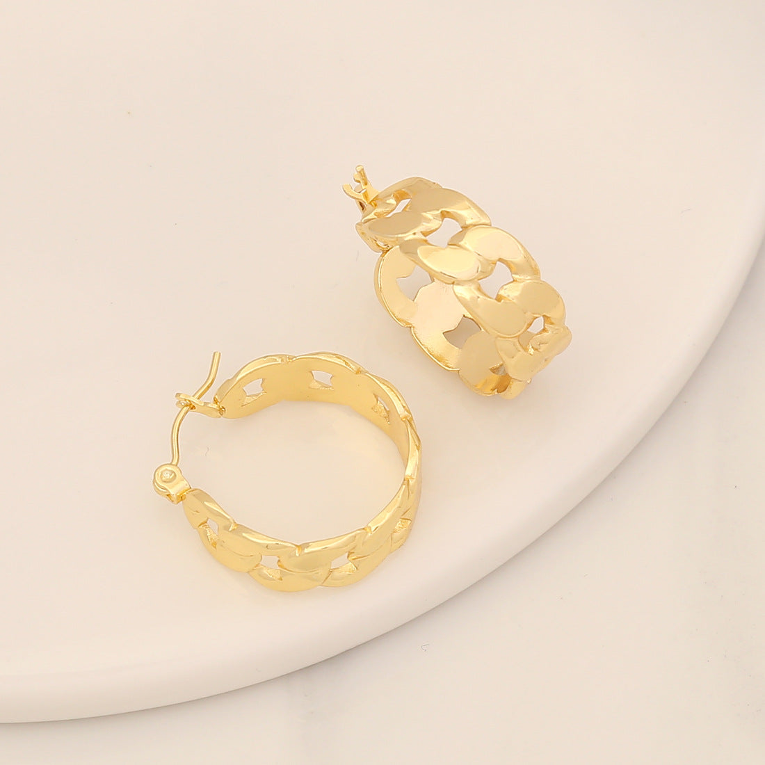 Simple Stainless Steel Geometric Stud Earrings