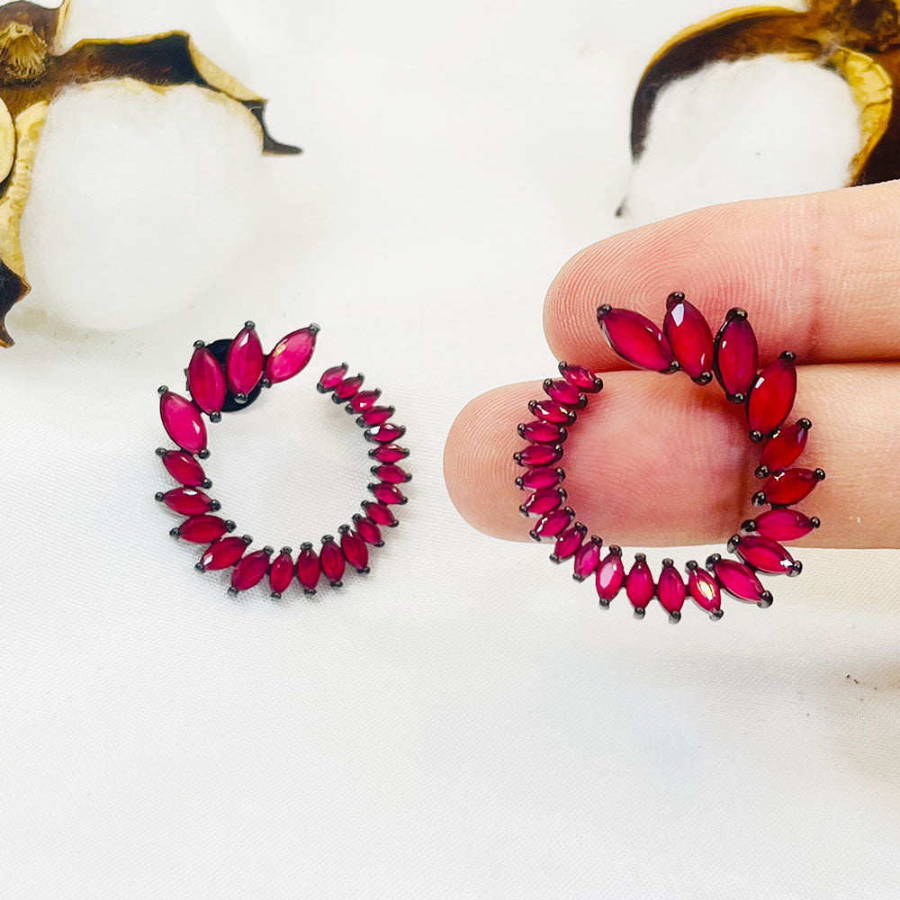 Irregular Wheat Ear Zircon Earrings