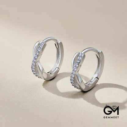 S925 Sterling Cross Design Infinite Symbol Stud Earrings