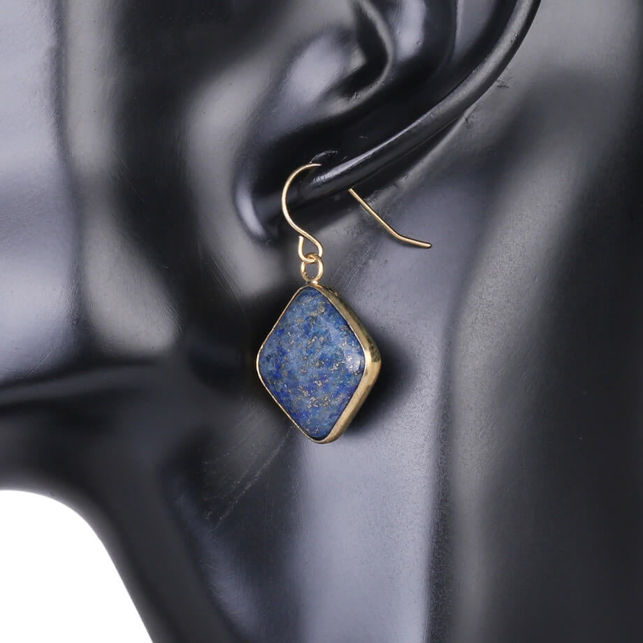 Stone Amethyst Geometric Earrings