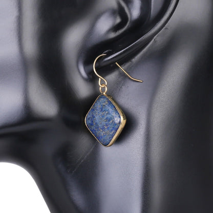 Stone Amethyst Geometric Earrings