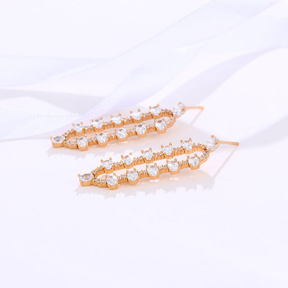 Geometric Oval Micro-studded Zirconia Earrings