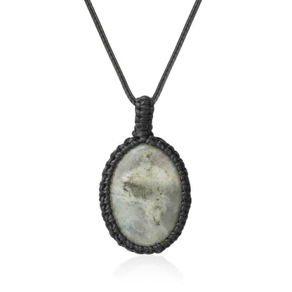 Oval Crystal Woven Necklace