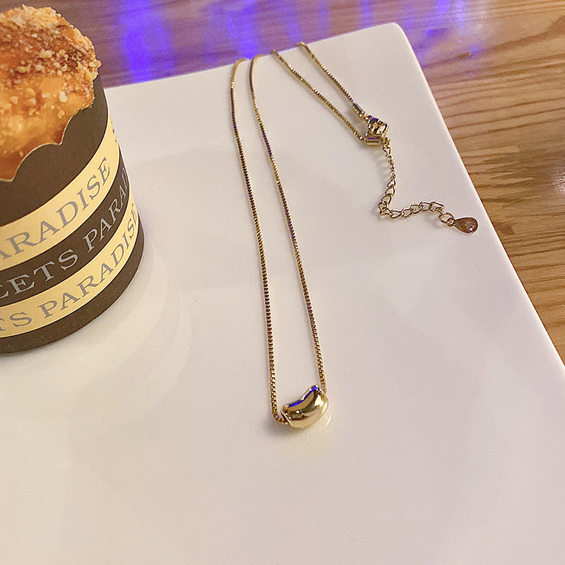 Simple Acacia Bean Design Sense Titanium Steel Necklace