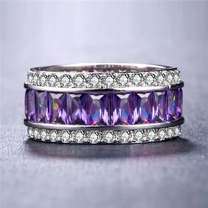 Chromatic Color Square Zircon Ring