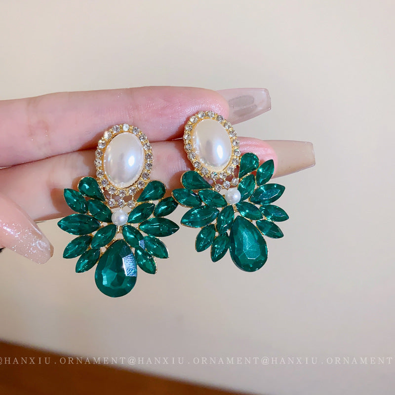 Zircon Pearl Retro Drop Earrings