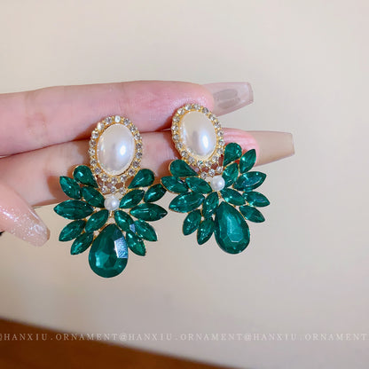 Zircon Pearl Retro Drop Earrings