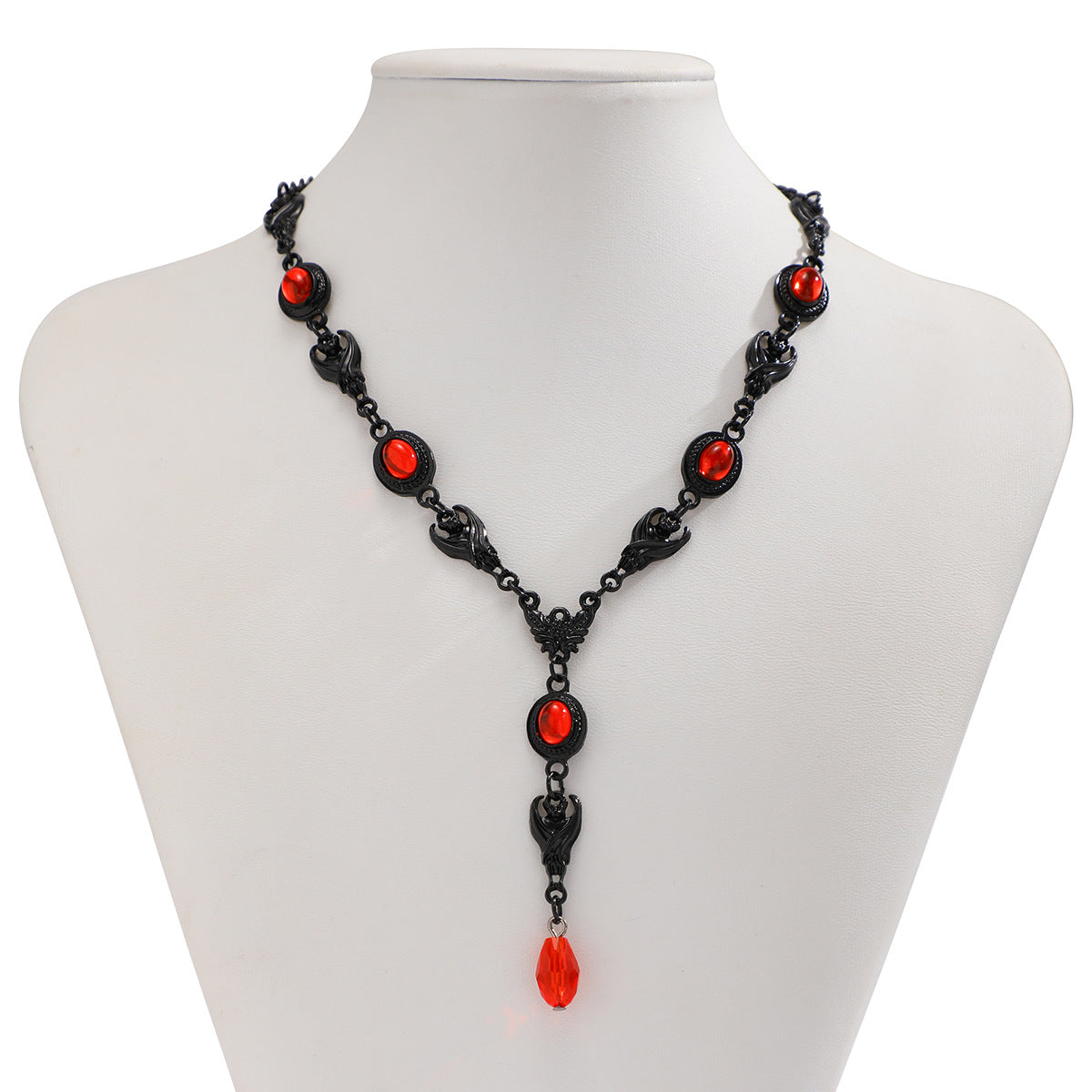 Halloween Silver & Black Batman Necklace