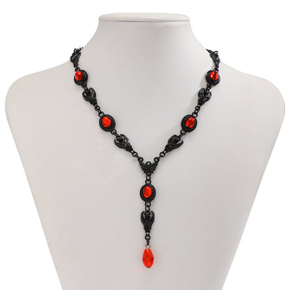 Halloween Silver & Black Batman Necklace