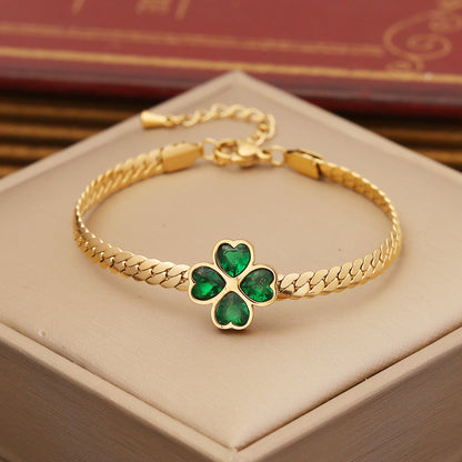 Green Stainless Steel N1055 Clavicle Necklace
