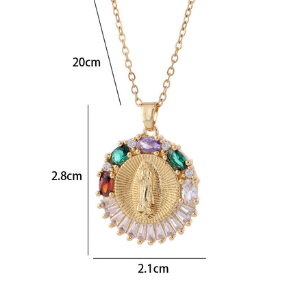 Creative Personality Madonna Geometric Gold-plated Copper Necklace Simple and Versatile