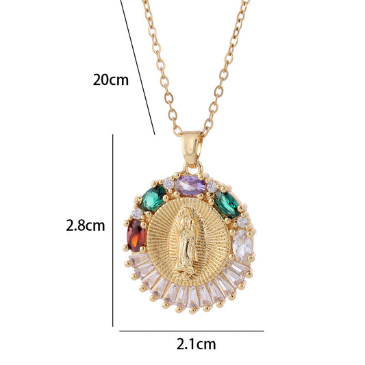Creative Personality Madonna Geometric Gold-plated Copper Necklace Simple and Versatile