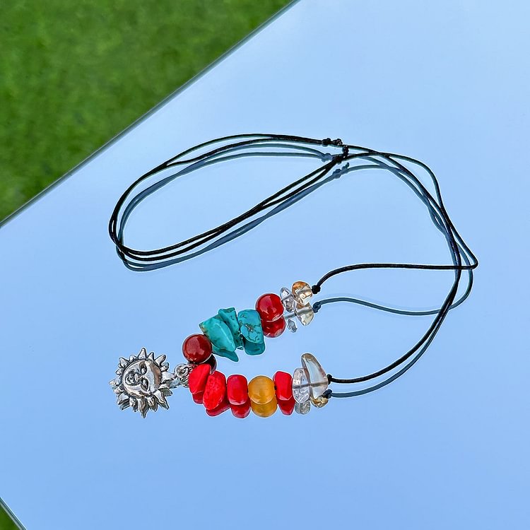 Butterfly Tassel Leather Wax Thread Necklace