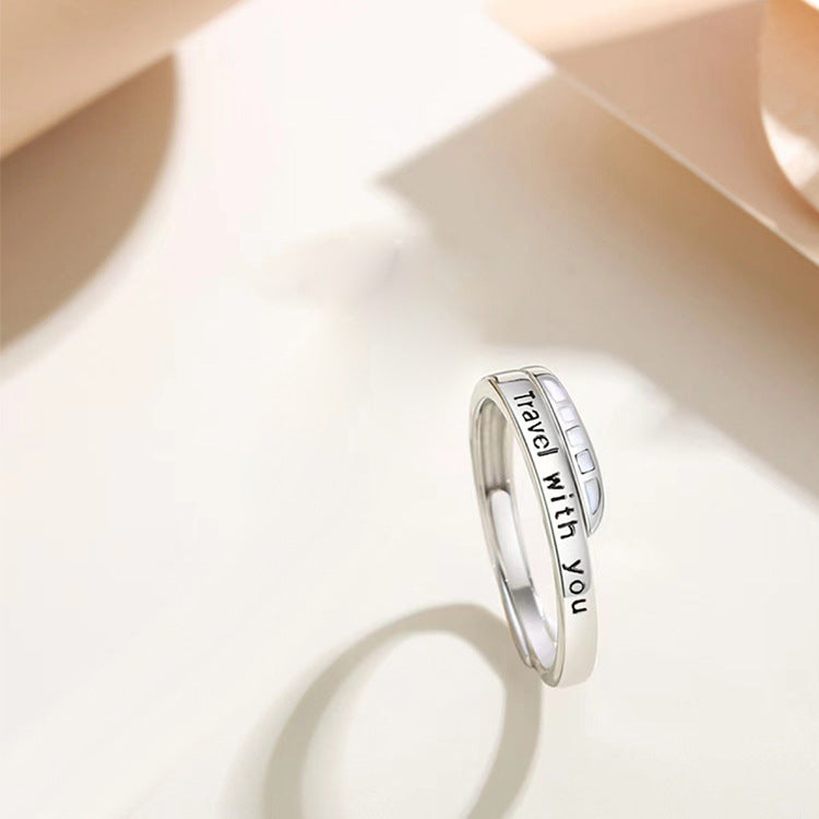 'Travel With You' Travel Platform Couple Ring