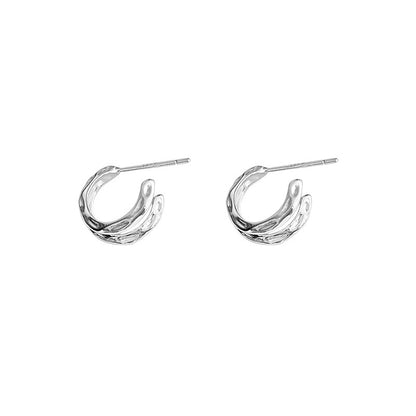 S925 Sterling Silver Irregular Double Stud Earrings