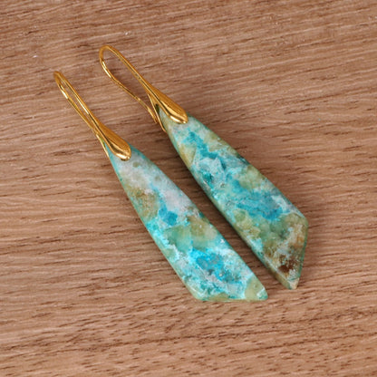 Geometric Lake Blue Earrings