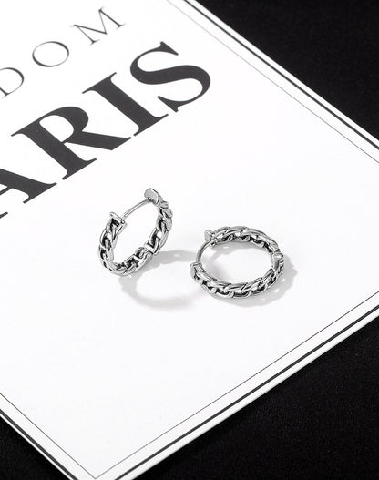 Stainless Steel Chain Hoop Earrings