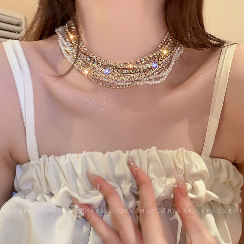 Multi-layer Colorful Light Zircon Necklace