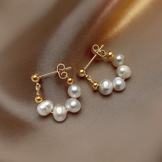 Vintage Baroque Pearl Earrings