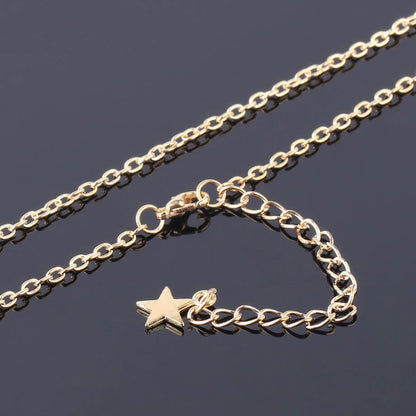 Eight Planets Gold-plated Necklace Long Pendant