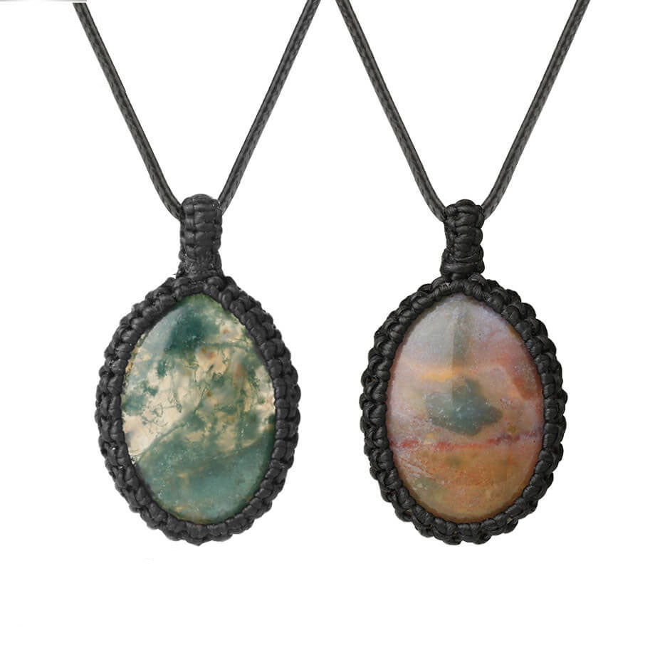 Oval Crystal Woven Necklace