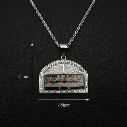 Hip Hop Jewelry Gold Plated Zirconia Thirteen Apostles Pendant