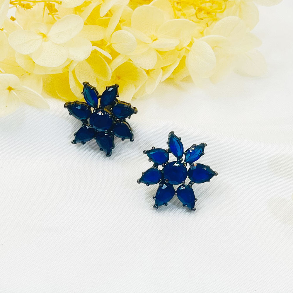 Buckeye Petal Blue Zircon Earrings