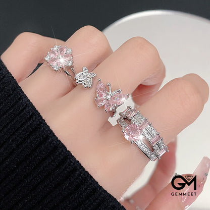 Snowflake Butterfly Double Layer with Open Ring