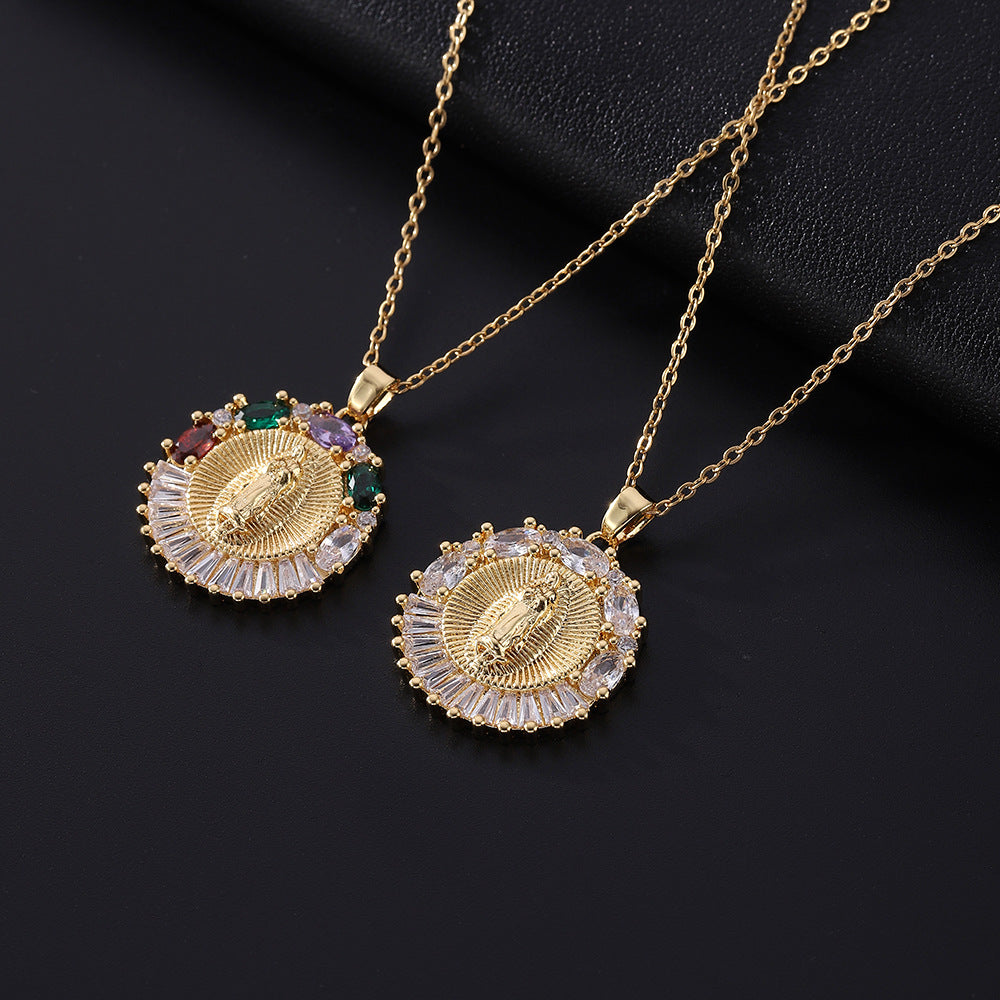 Creative Personality Madonna Geometric Gold-plated Copper Necklace Simple and Versatile