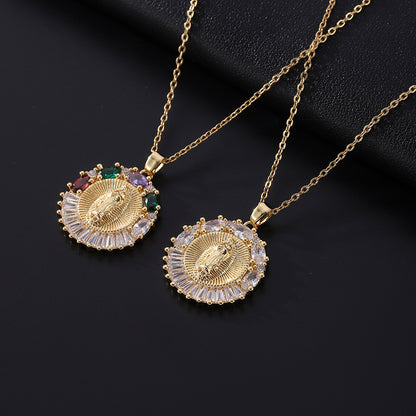 Creative Personality Madonna Geometric Gold-plated Copper Necklace Simple and Versatile