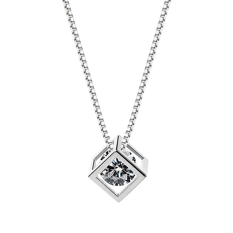 Fashion Personality Rubik's Cube Zircon Necklace