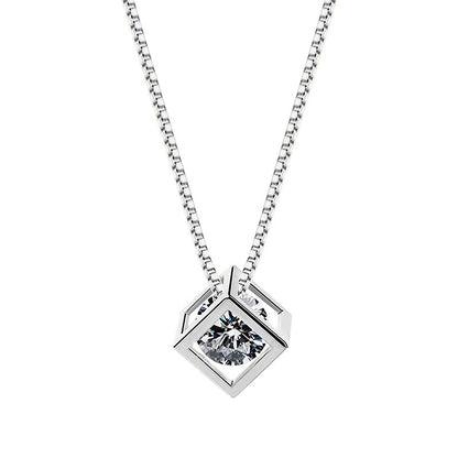 Fashion Personality Rubik's Cube Zircon Necklace