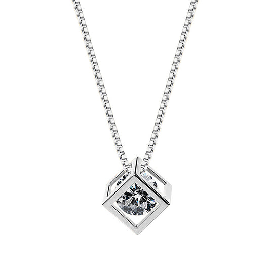 Fashion Personality Rubik's Cube Zircon Necklace