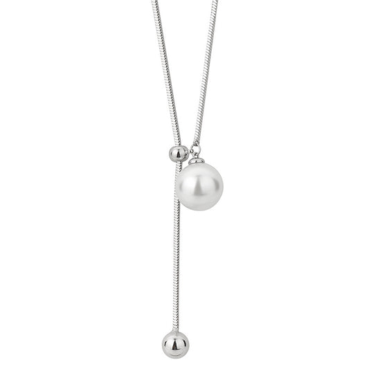 Titanium Steel Pearl Elegant Fashion Long Necklace