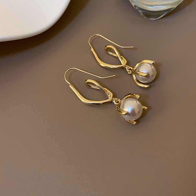 Pearl Irregular Geometric Earrings