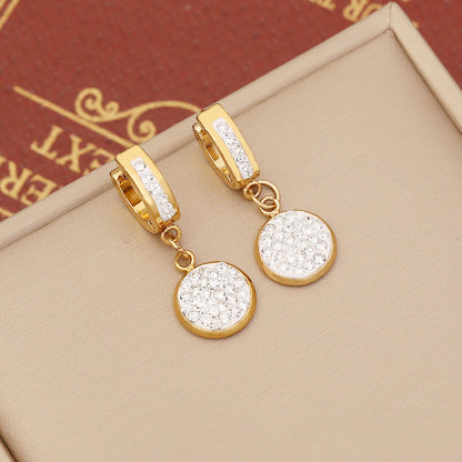 Temperament Stainless Steel Zircon Earrings
