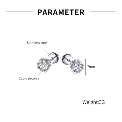 Stainless Steel Bud Shape Stud Earrings