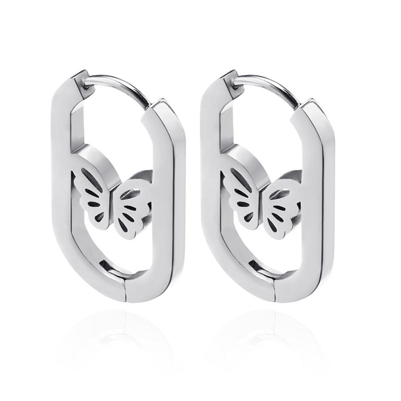 Personalized Wind Butterfly Geometry 2-in-1 Stainless Steel Earrings