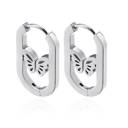 Personalized Wind Butterfly Geometry 2-in-1 Stainless Steel Earrings