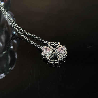 Niche Design Four-leaf Clover Love A Two-wear Necklace