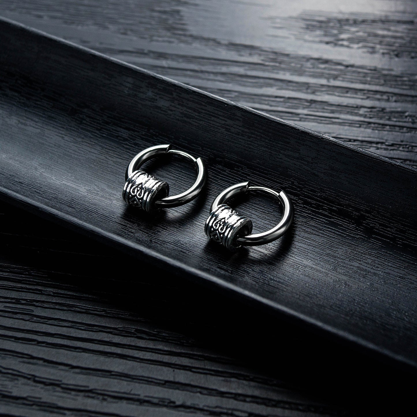 Stainless Steel Viki Totem Ferrule Hoop Earrings